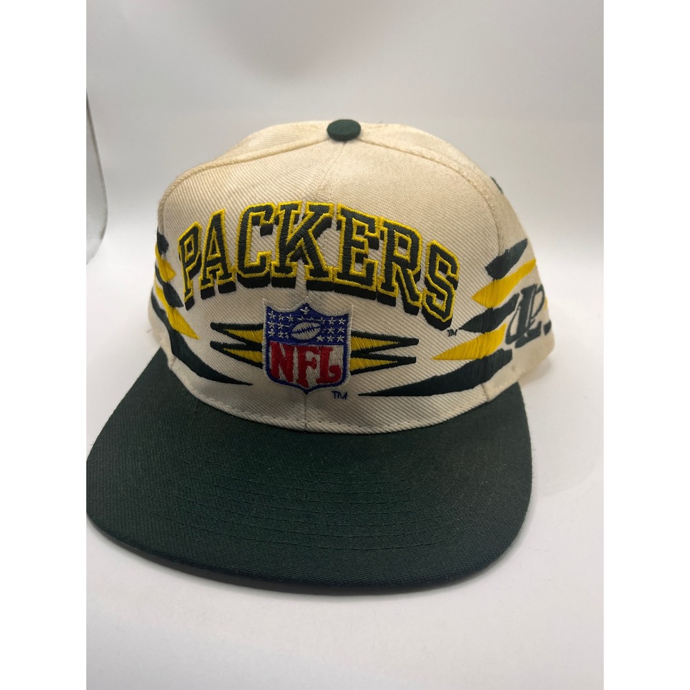 Logo Athletic Green Bay Packers Hat Mens OS Cream Pre-Owned NFL Sharktooth